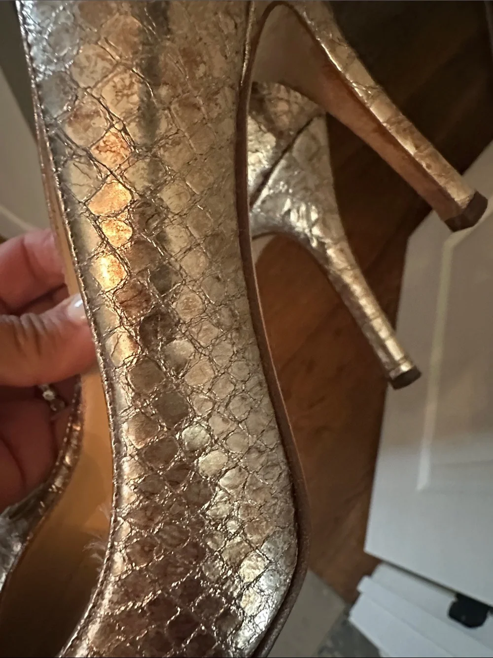 kate spade Metallic Textured Gold Pumps